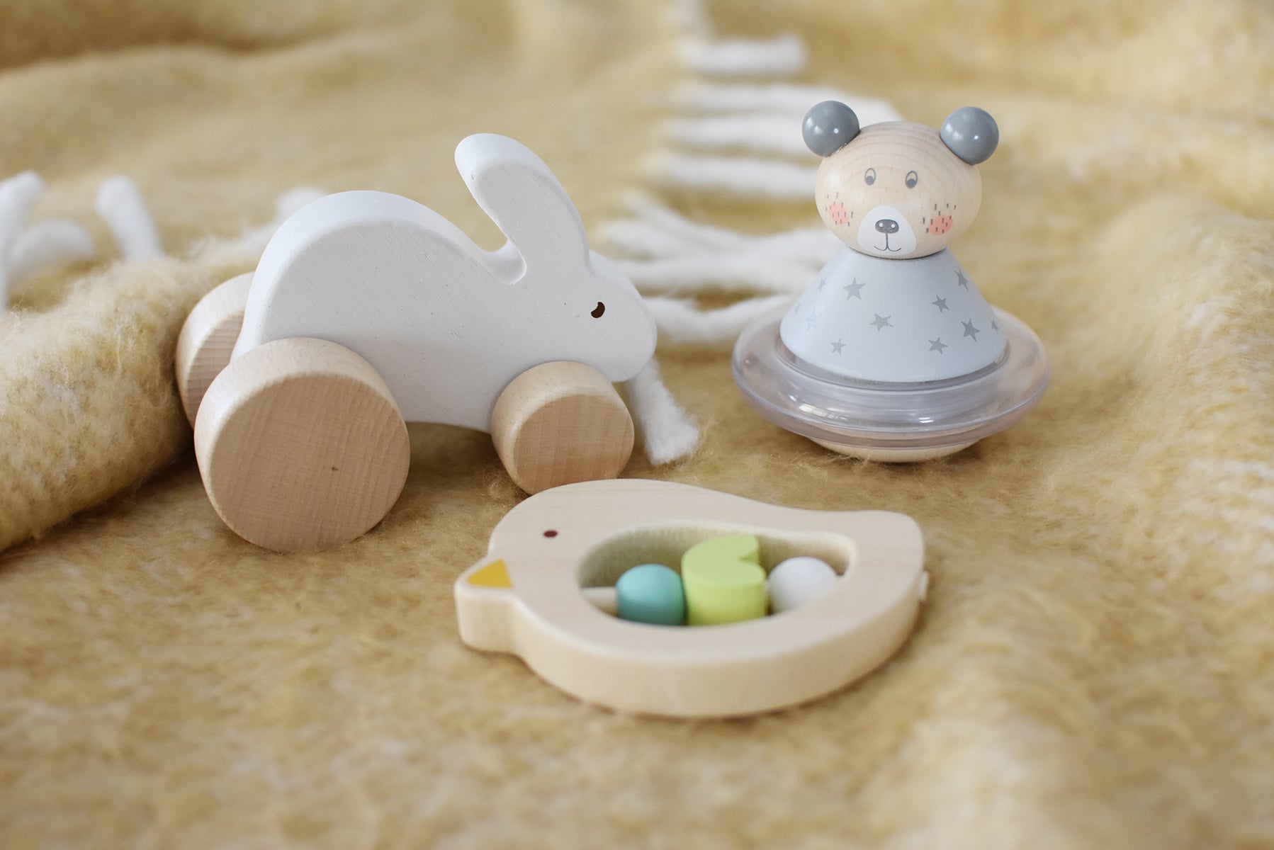 CALM & BREEZY BABY GIFT SET BUNNY BIRD BEAR 3PCS