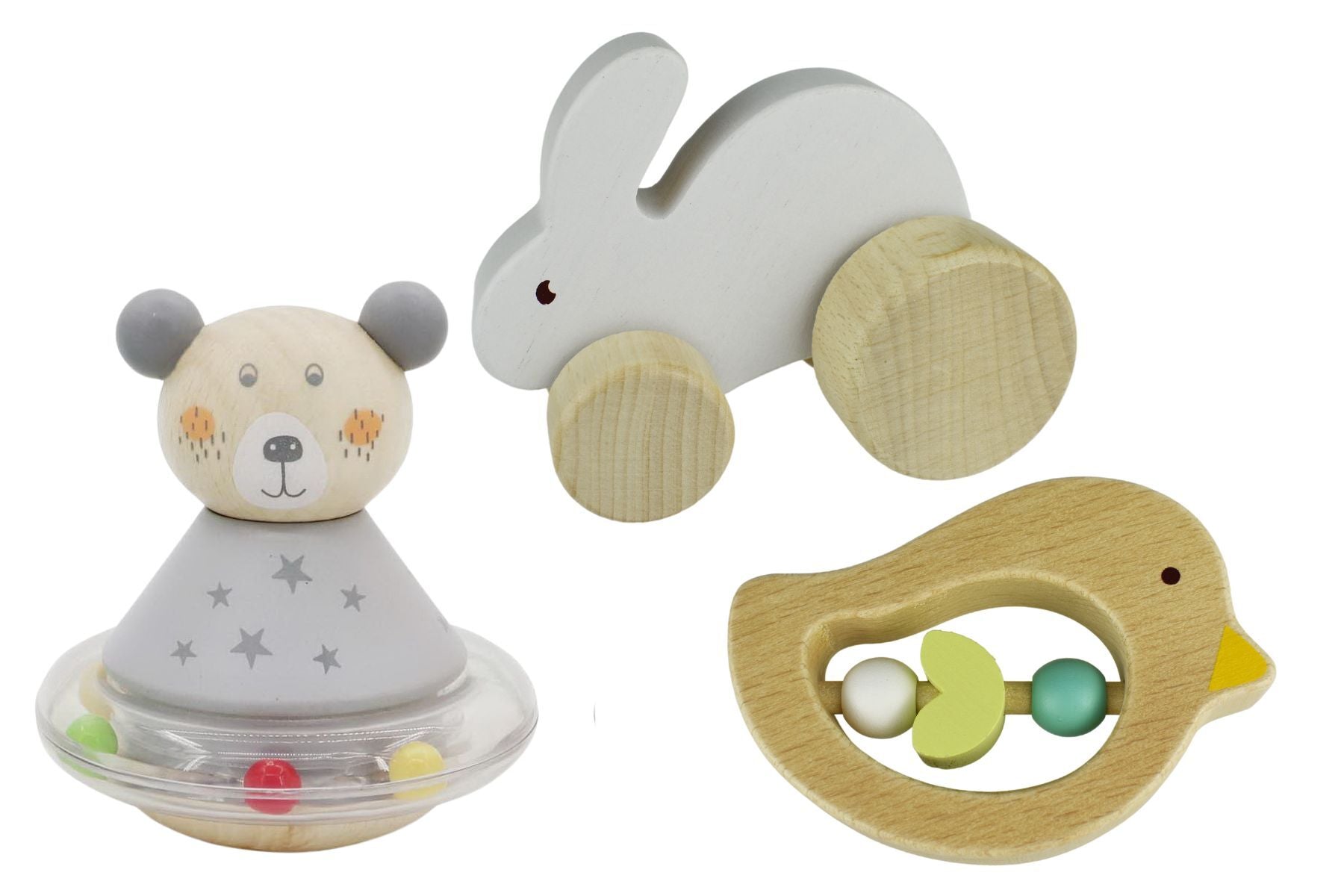 CALM & BREEZY BABY GIFT SET BUNNY BIRD BEAR 3PCS