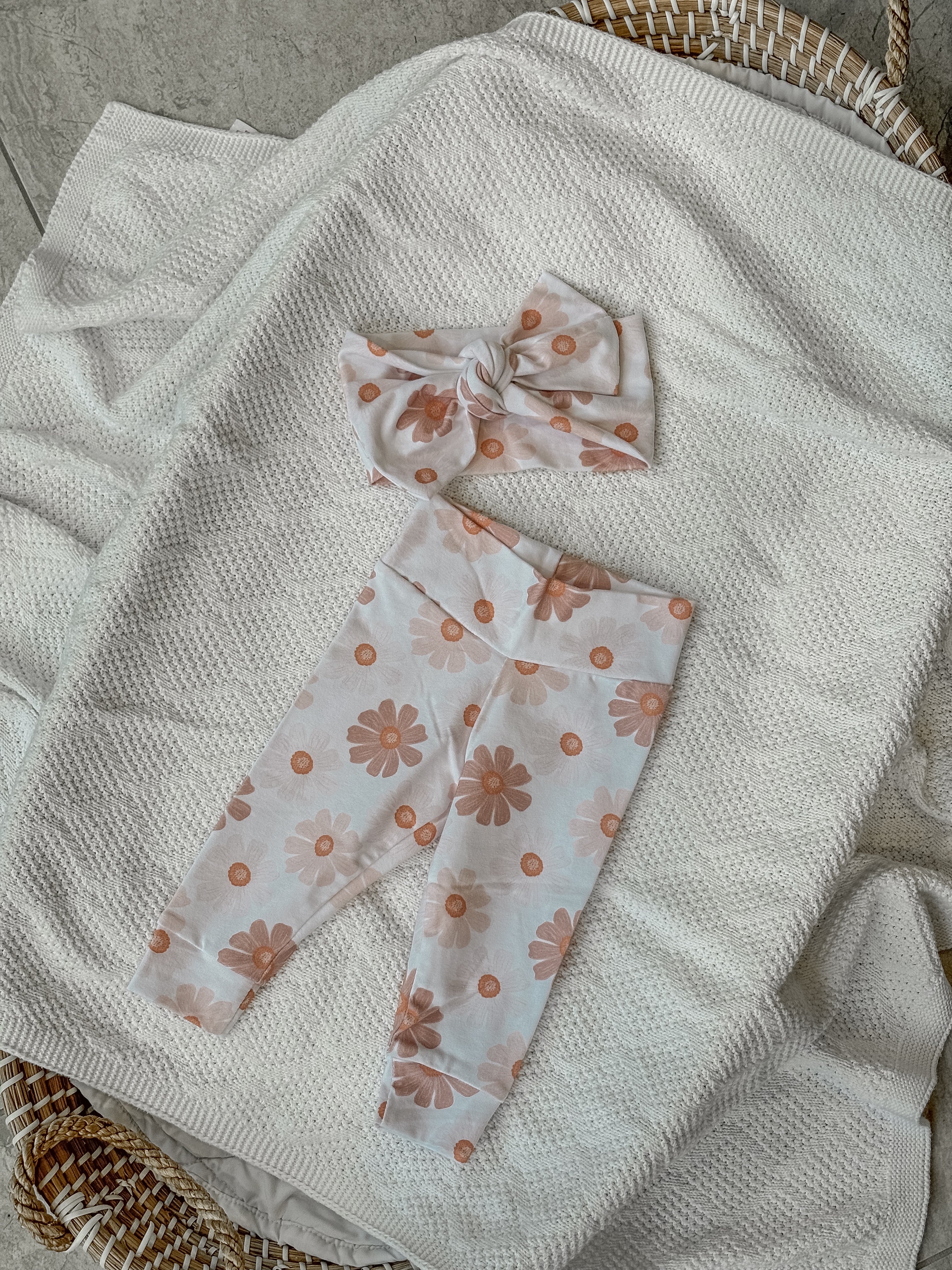 Boho Neutral floral leggings