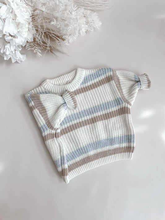 Indigo Dreams Pastel Blue Stripe Knit