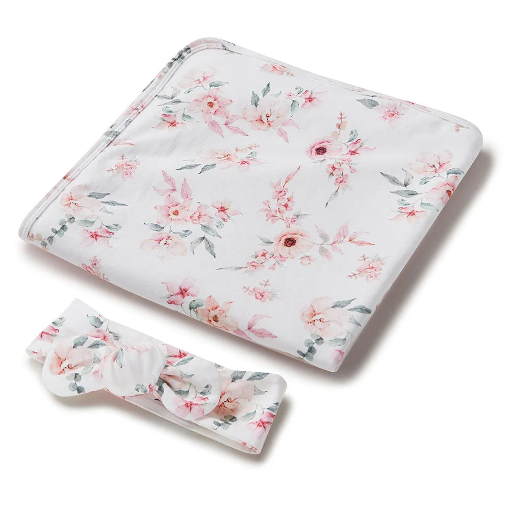 Snuggle Hunny Kids Camille Organic Jersey Wrap & Topknot Set