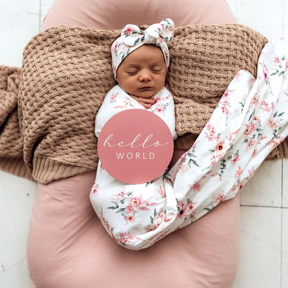 Snuggle Hunny Kids Camille Organic Jersey Wrap & Topknot Set
