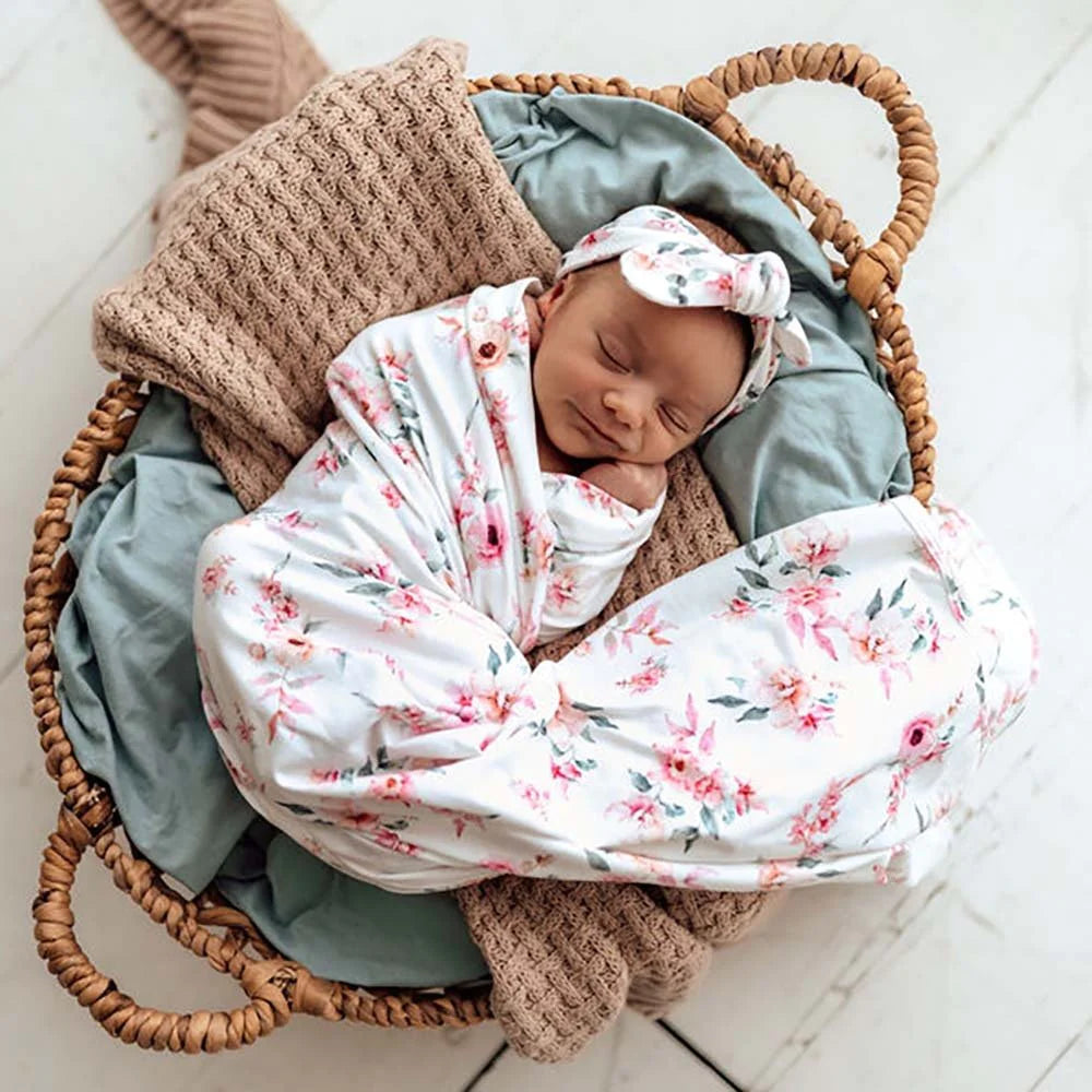 Snuggle Hunny Kids Camille Organic Jersey Wrap & Topknot Set