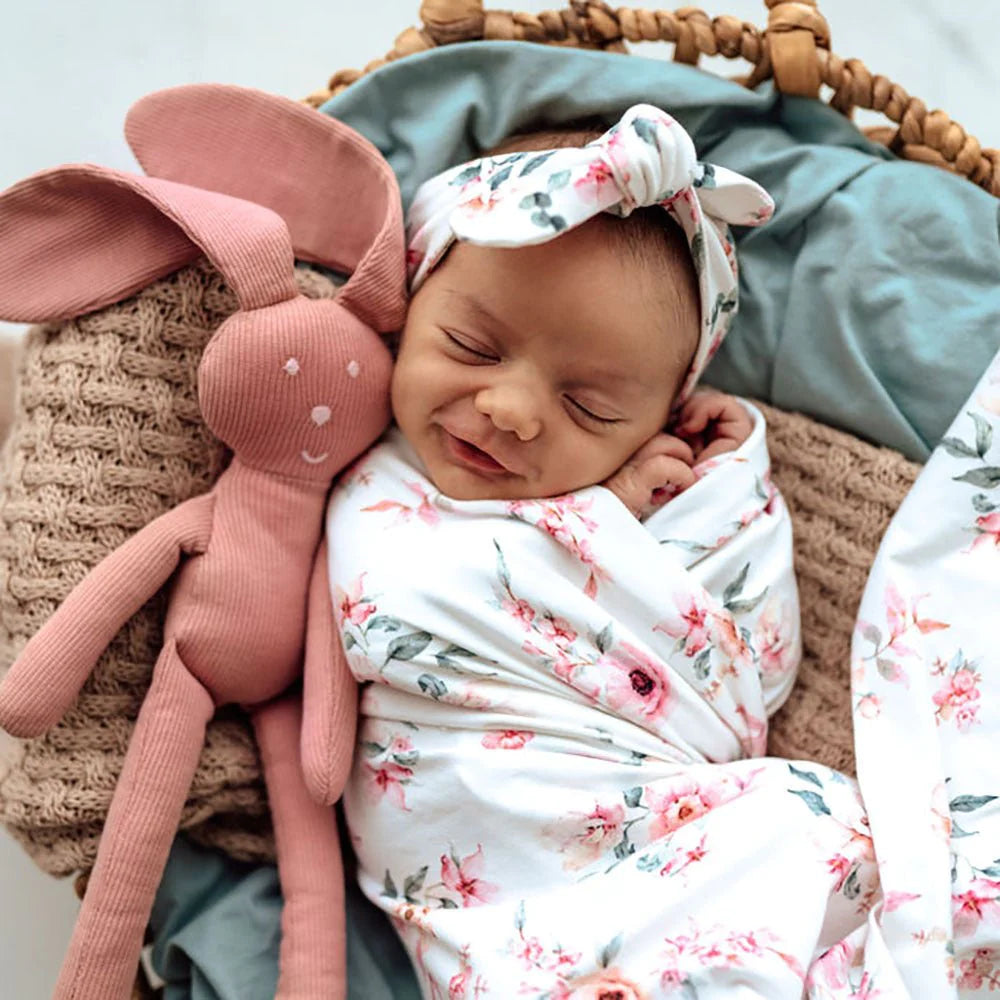 Snuggle Hunny Kids Camille Organic Jersey Wrap & Topknot Set