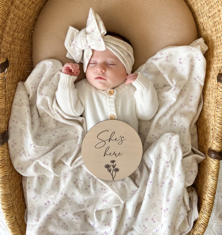 Little and Fern Swaddle and Oversized Topknot Set