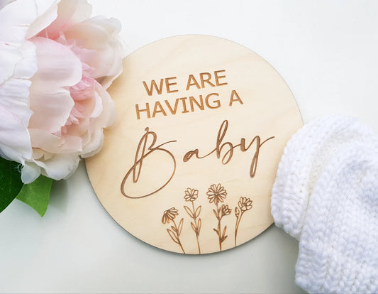 Pregnancy Announcement Plaque- We are having a Baby