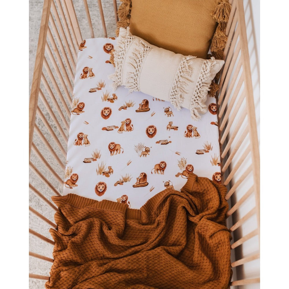 Lion Fitted Cot Sheet
