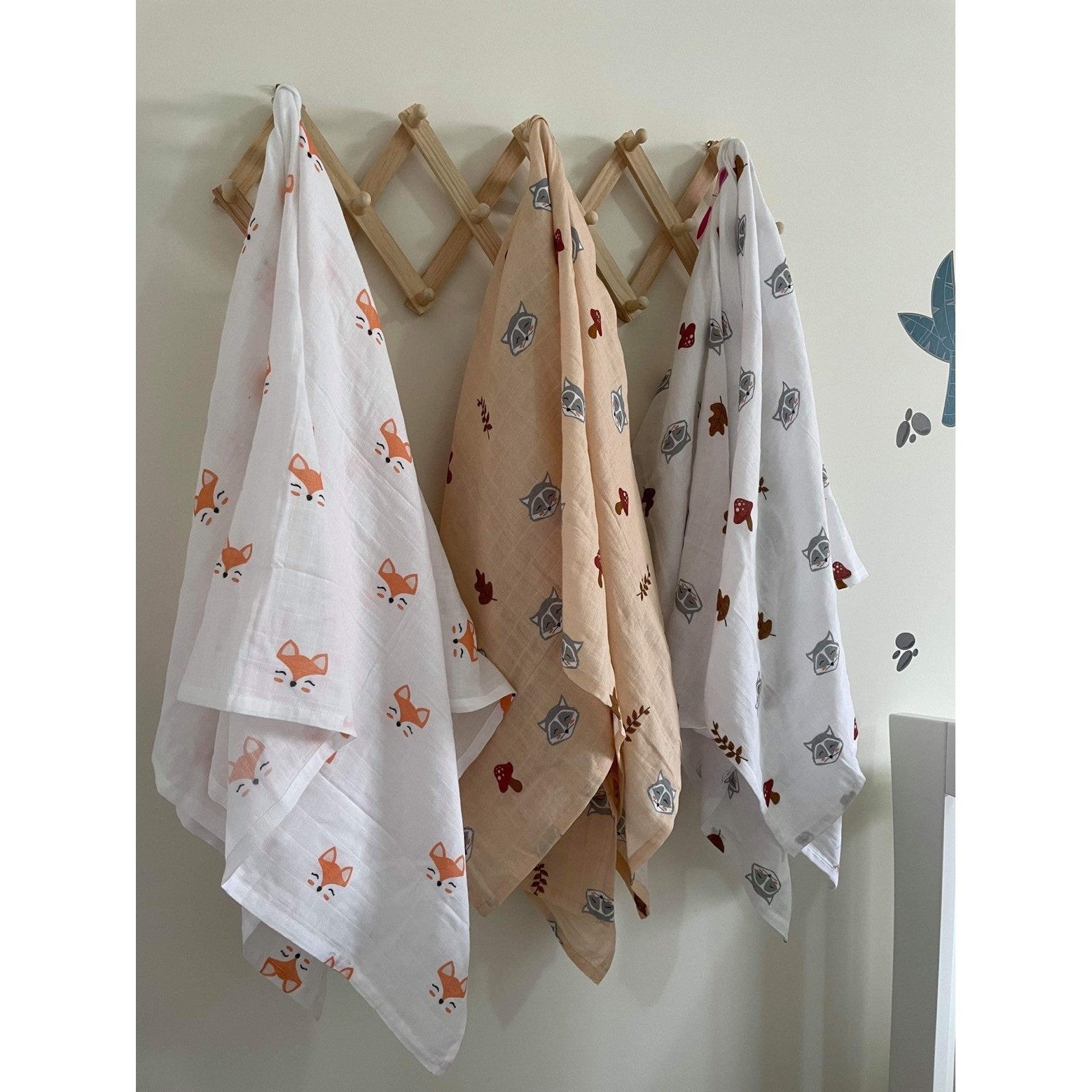 Raccoon | Organic Swaddle Wrap & Beanie