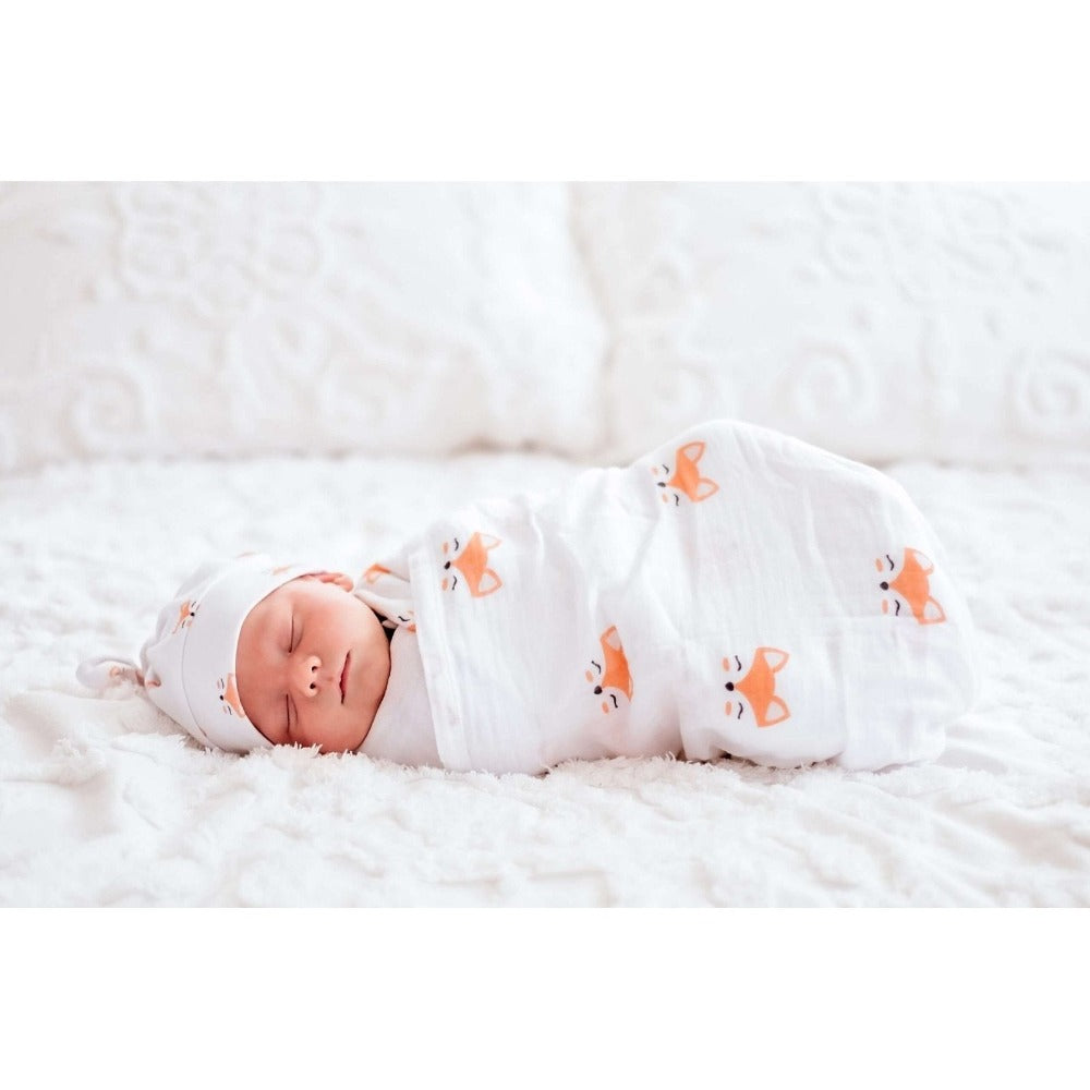 Fox Organic Swaddle Wrap Beanie – Pretty Little Parcel