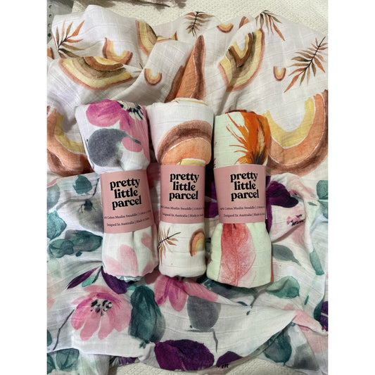 Organic Muslin Wrap | Sorbet Bloom