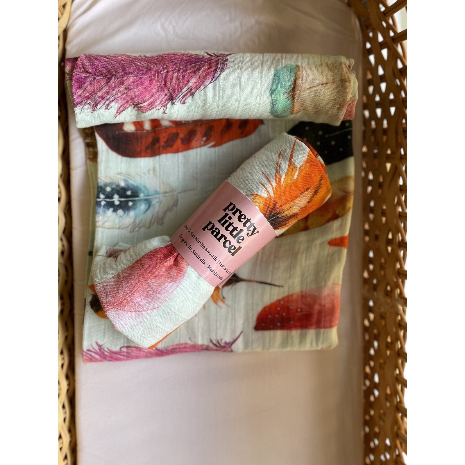 Organic Muslin Wrap | Feathers