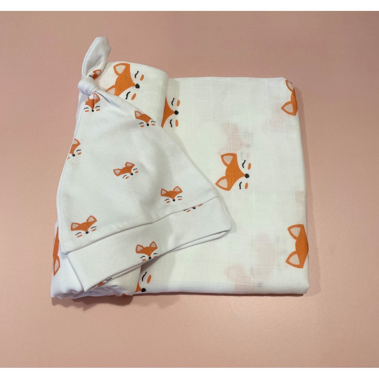 Fox | Organic Swaddle Wrap & Beanie