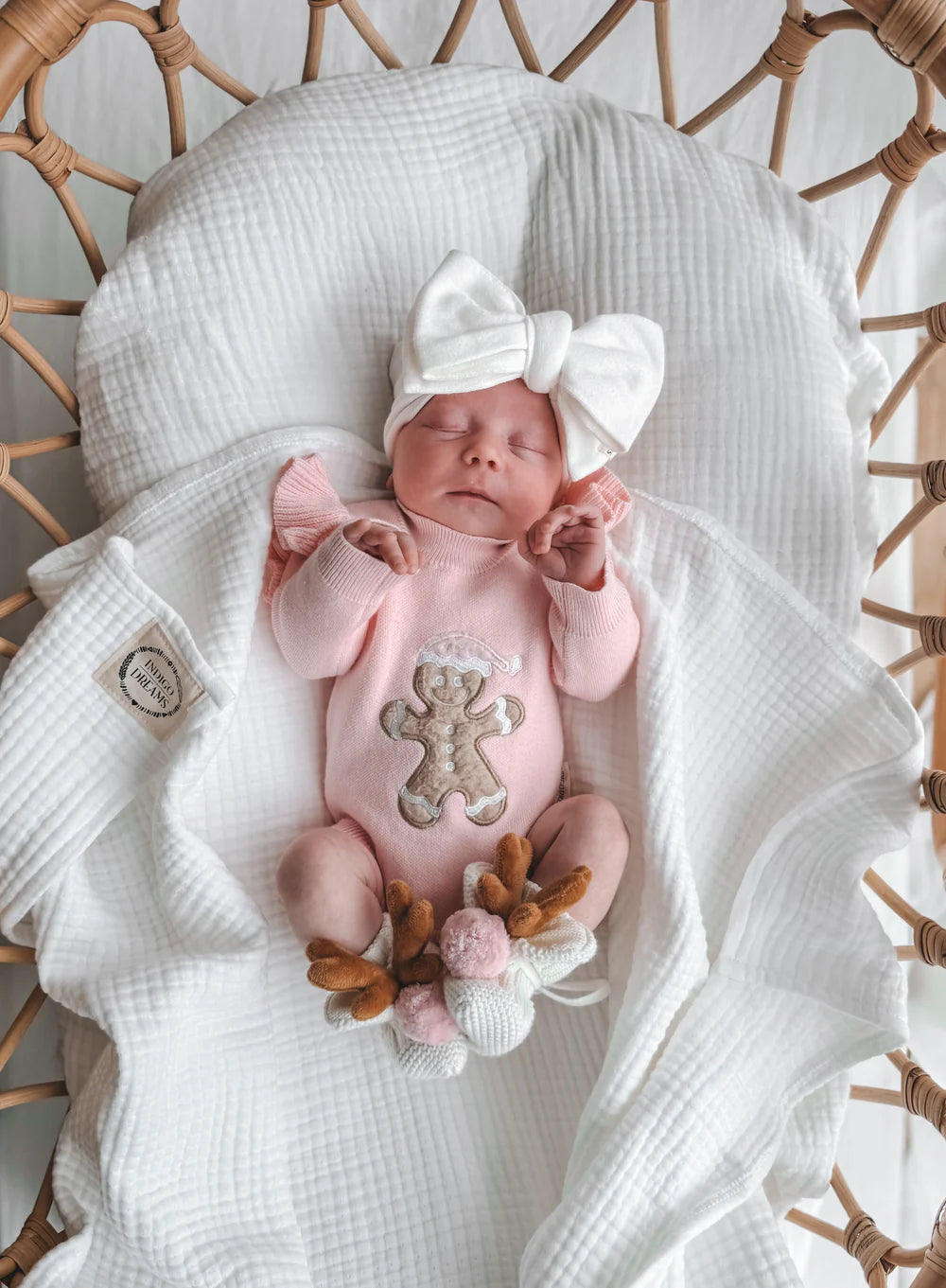 Pink Reindeer Booties