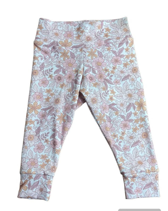 Neutral Floral Printed Leggings