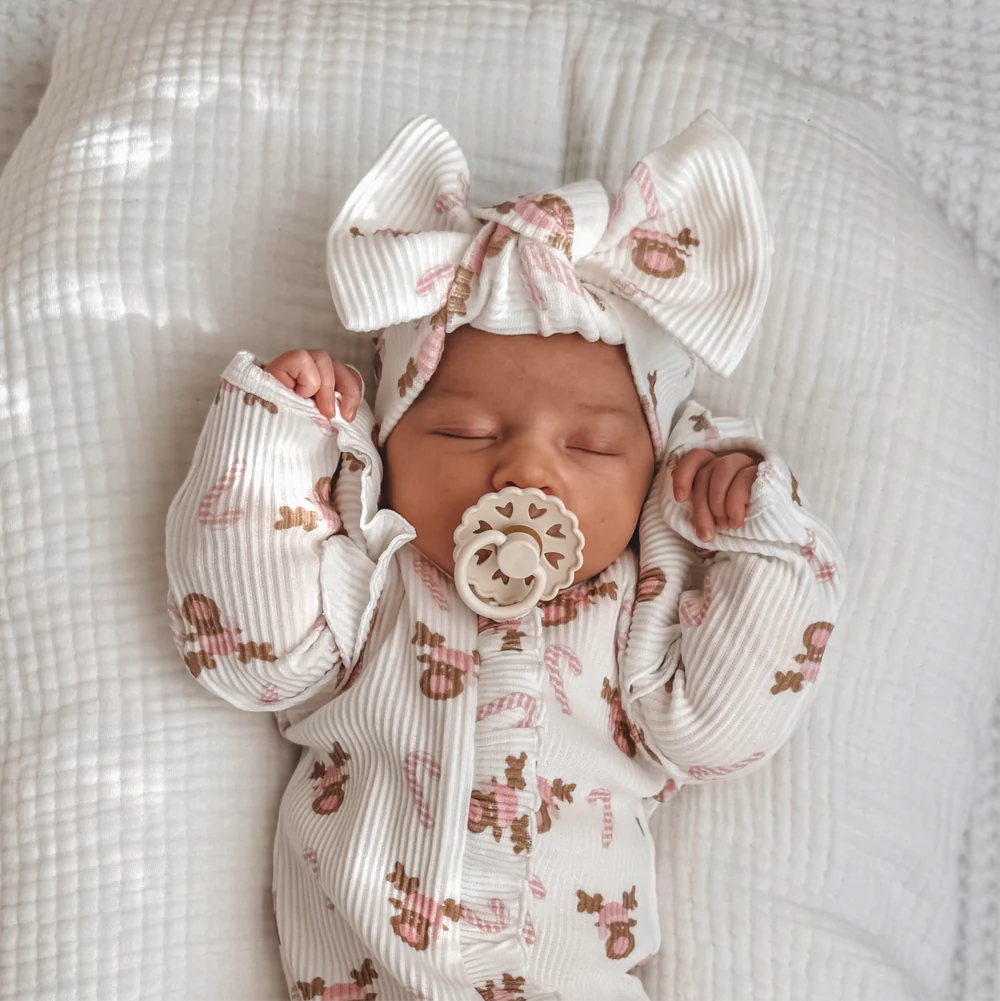 Pink Reindeer Ribbed Headband