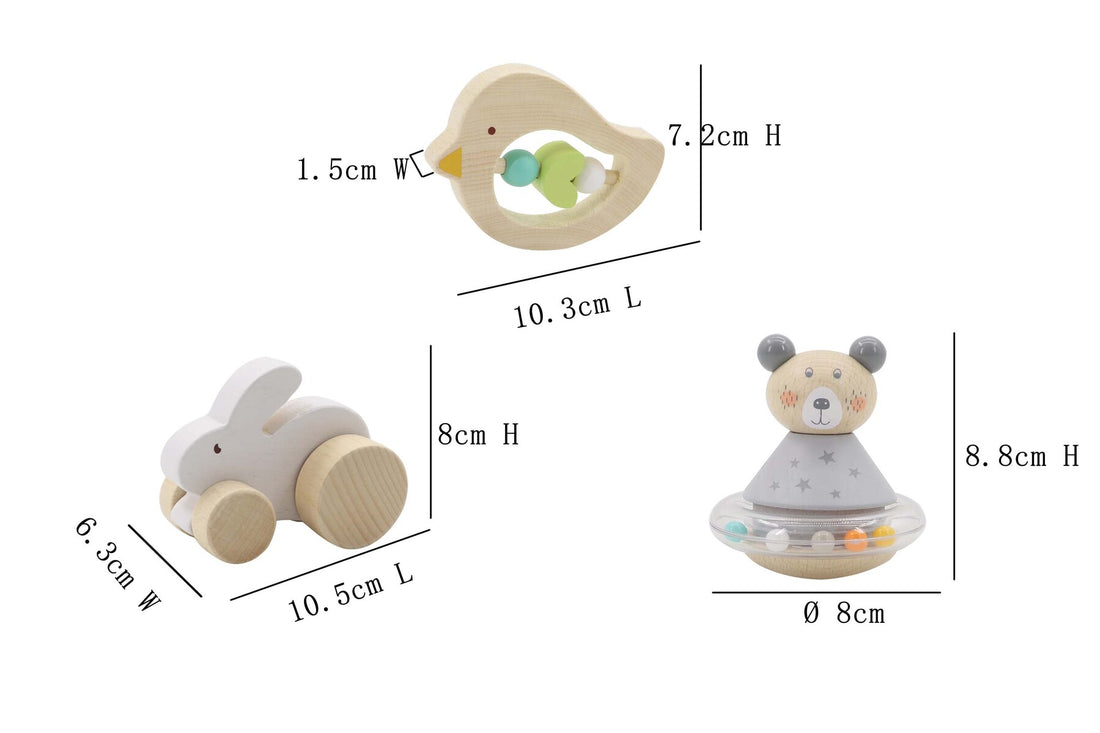 CALM &amp; BREEZY BABY GIFT SET BUNNY BIRD BEAR 3PCS