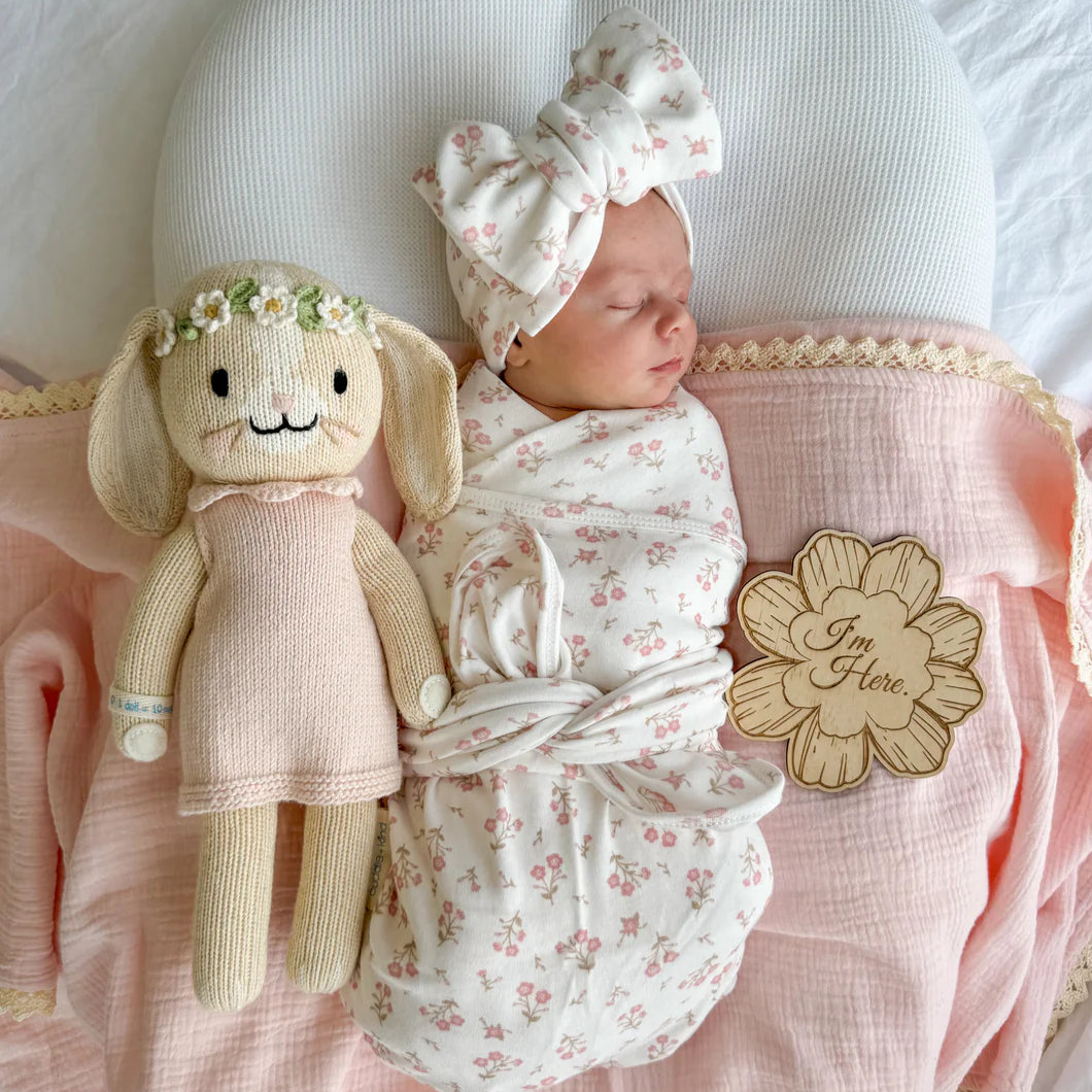 Swaddle &amp; Oversized Topknot Set | Paisley Peony