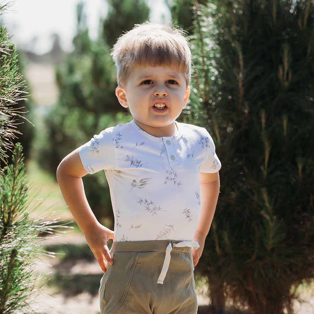 Silver Gum Short Sleeve Organic Bodysuit