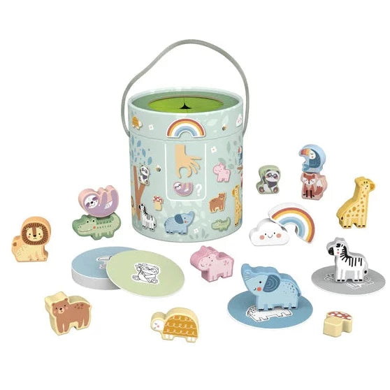 Tooky Toys Animal Shae Touch & Match Bucket