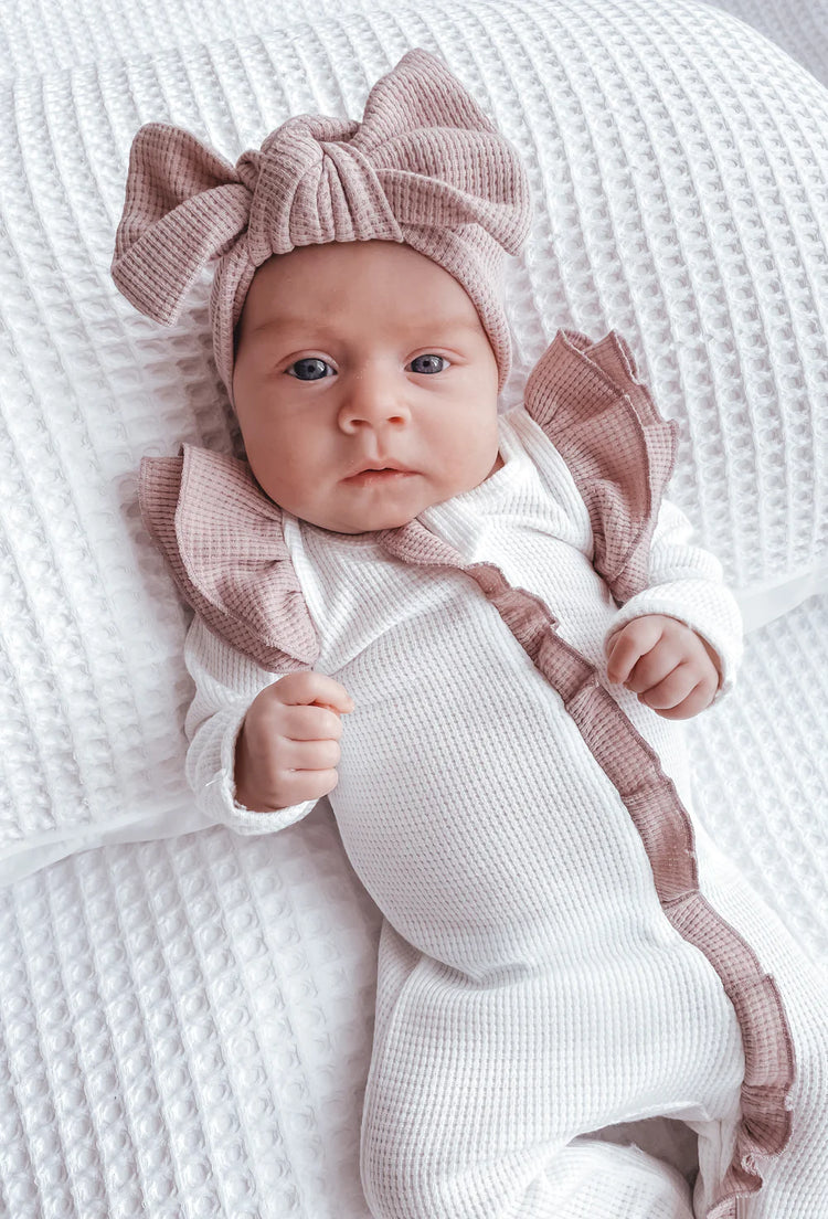 Coconut and Mauve Waffle Onesie – Pretty Little Parcel