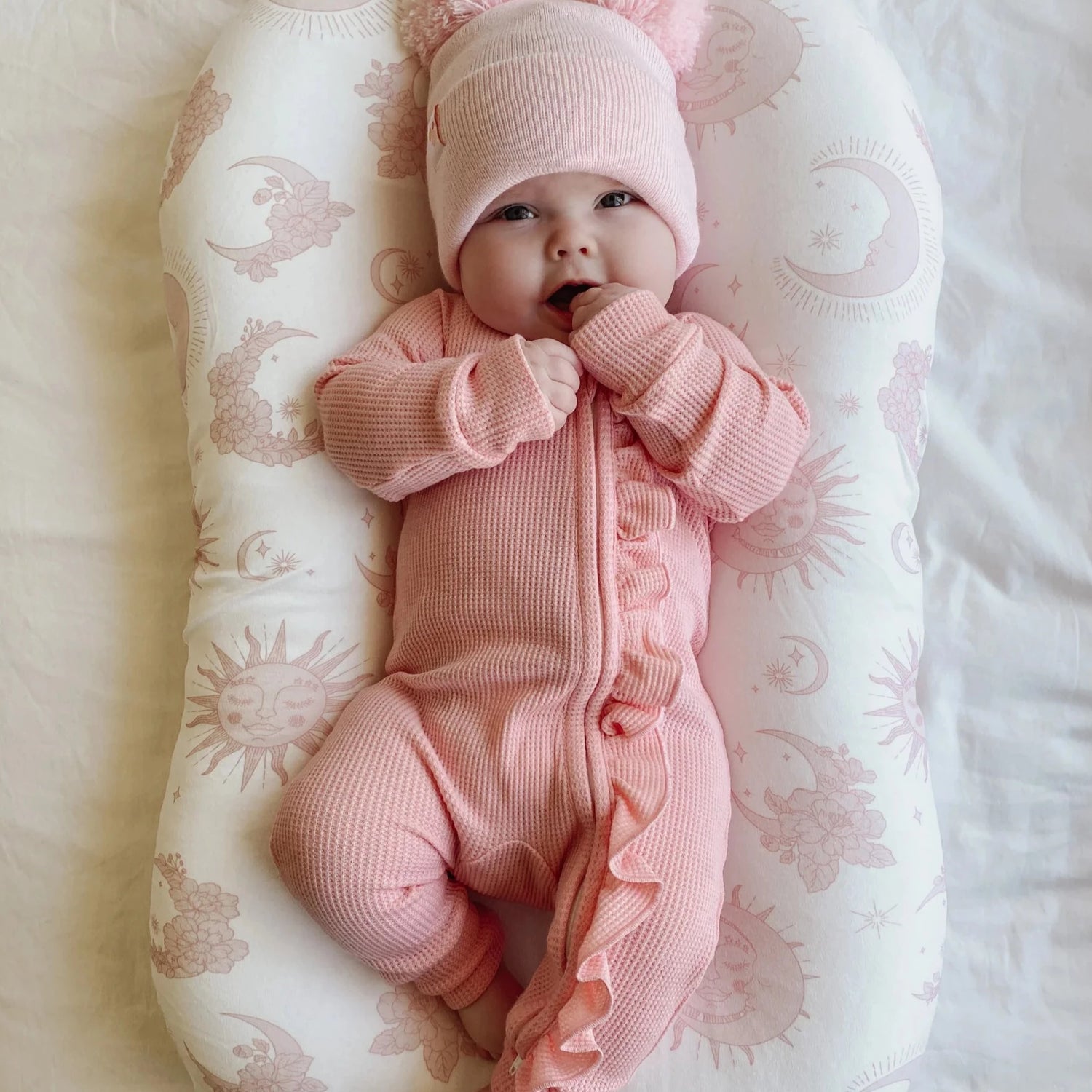 Pink top bassinet sheets