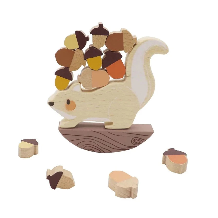 WOODEN SQUIRREL BALANCING GAME