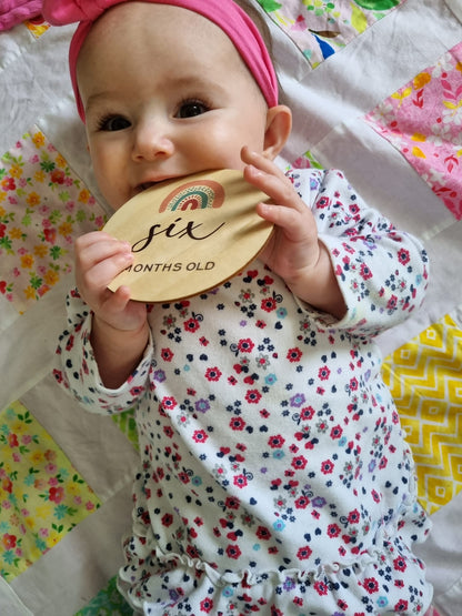 Wooden Milestone Disc Set | Rainbow