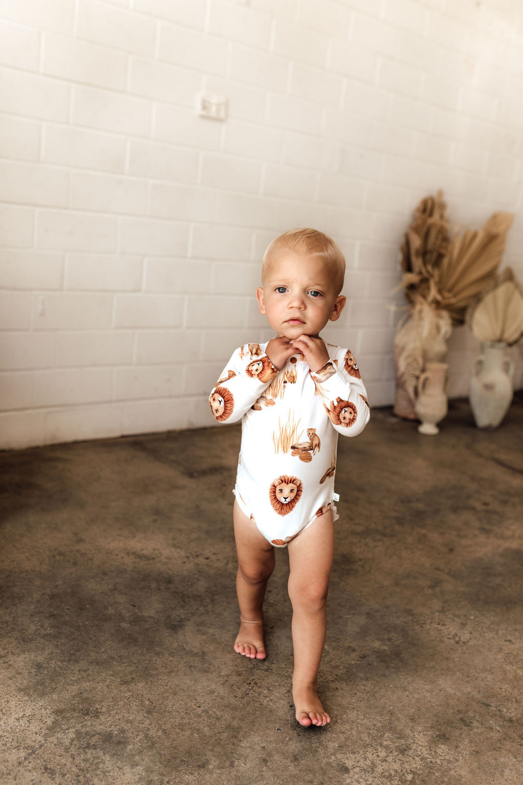 Snuggle Hunny Kids Lion Long Sleeve Organic Bodysuit