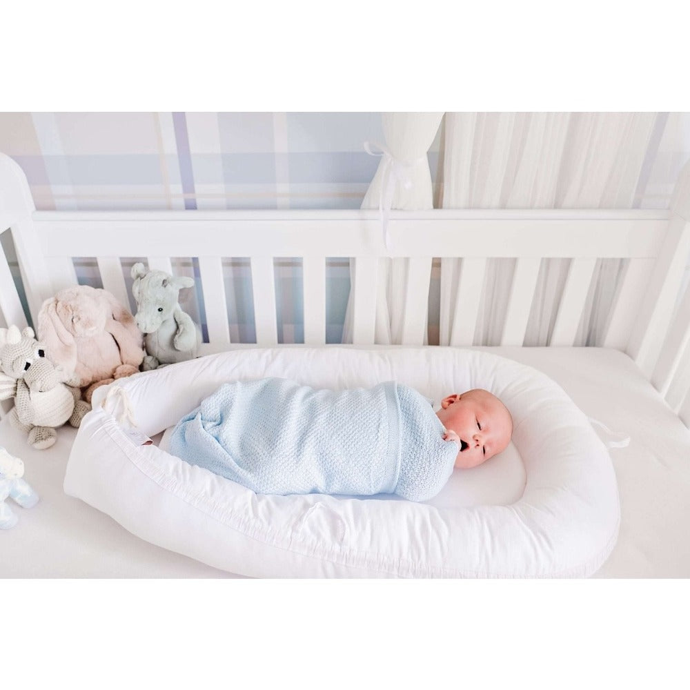 Knitted Baby Blanket | Baby Blue