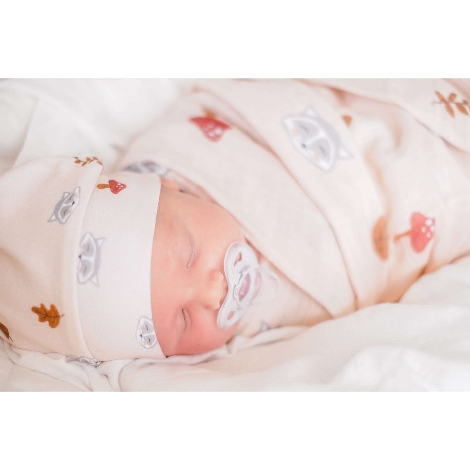 Raccoon | Organic Swaddle Wrap &amp; Beanie