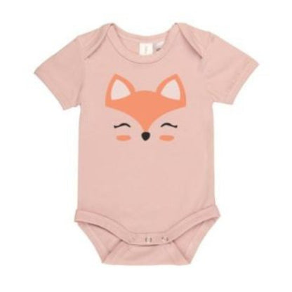 Our Cece - The Clever Fox Short Sleeve Bodysuits are made from super-soft, mid-weight cotton jersey fabric.  The bodysuit provides a firm fit and features short sleeves, an envelope collar and double-needle stitching. The snap studs at the gusset for quick and easy nappy changes! All garments are pre-washed to minimise shrinkage. Check out our sizing guide for reference measurements.