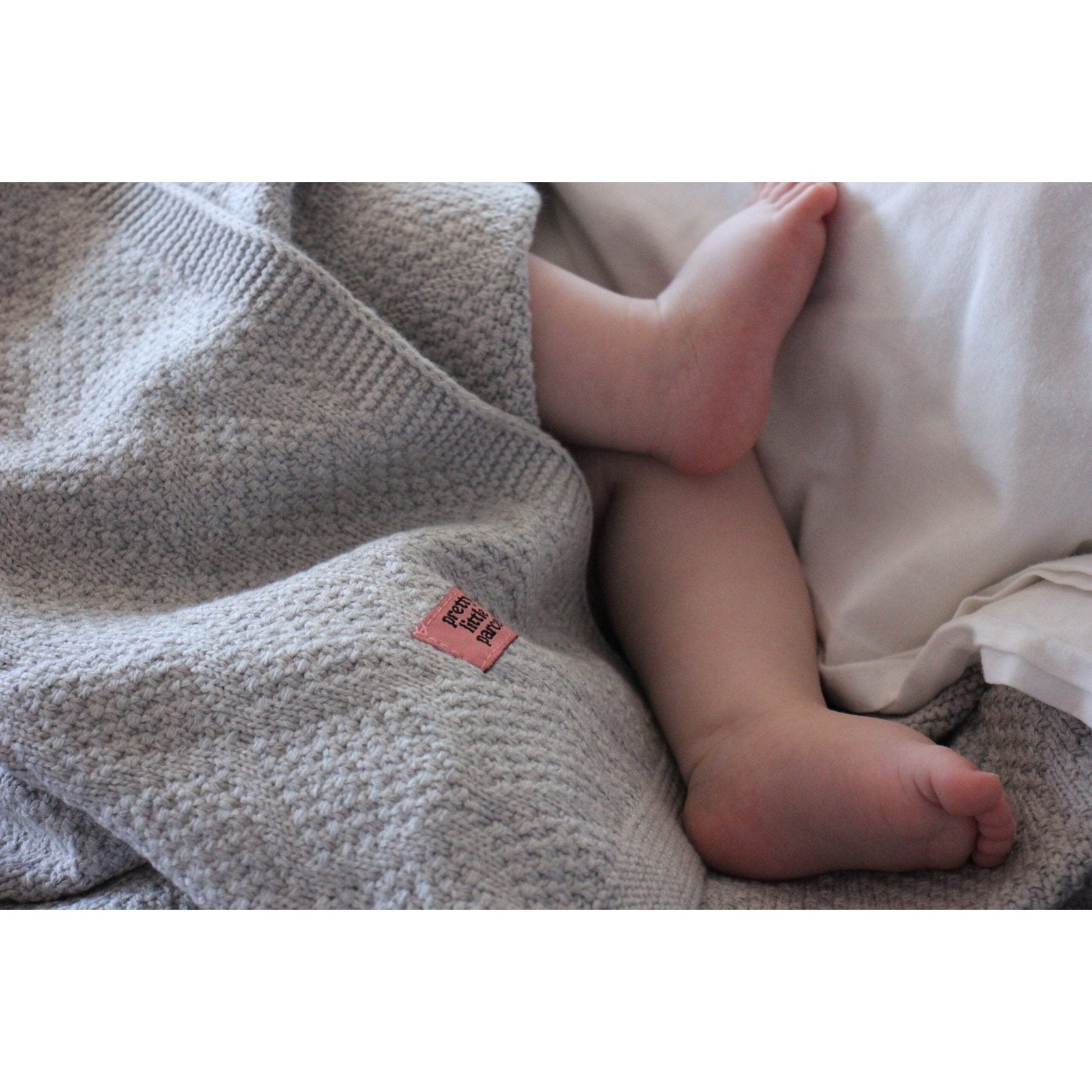 Knitted Baby Blanket | Grey Marble