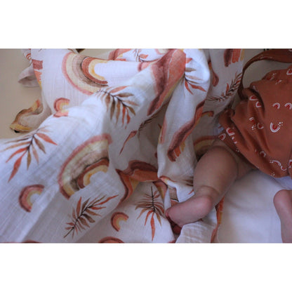 Organic Muslin Wrap | Rainbows