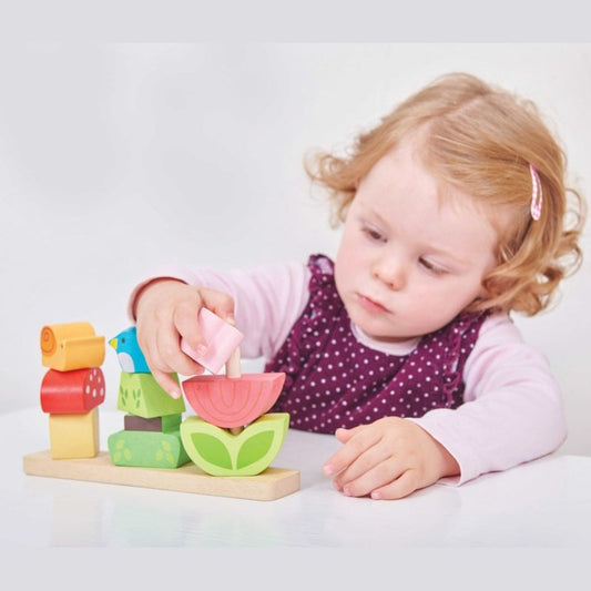 This beautiful Petilou My Stacking Garden  wooden toy makes the perfect first stacking toy.  Assist your little person to develop their hand-eye coordination, problem solving and creativity while having so much fun stacking this set.
