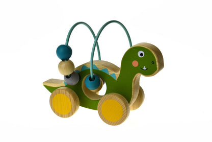 Wooden Dinosaur Bead Maze On Wheels