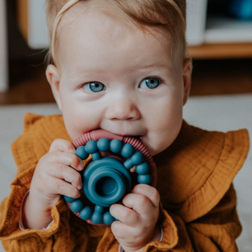 Bring some sunshine into each day: our Rainbow Stacker is the ultimate multi-purpose toy, as your child will quickly discover how the stacking rings make the best soothing teethers!  The teether rings can also be used as bath toys, which further extends their use and they are fun as a stacker well into the first year of baby&